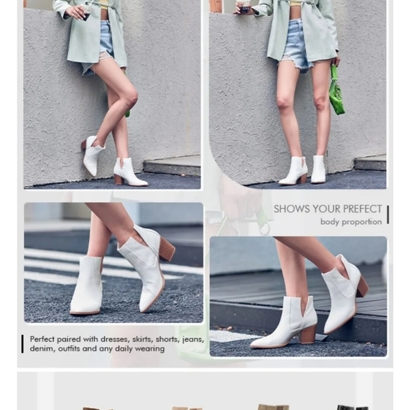 Huiyuzhi Womens Ankle Boots Slip on Cutout Pointed Toe Snakeskin (Size 9) - Picture 7 of 9